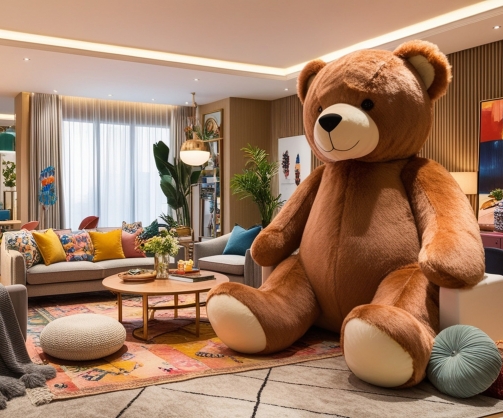 Idées créatives de décoration avec un grand ours en peluche